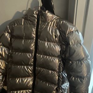 Girls Metallic Polo Puffer Jacket